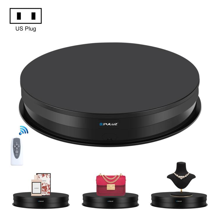 PULUZ Espositore per giradischi con velocità di regolazione da 30 cm, carico 10-15 kg, presa USA, 30cm Load 10-15kg Black US Plug, 30cm Load 10-15kg White US Plug
