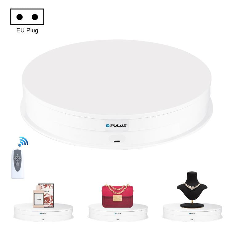 PULUZ Espositore per giradischi con velocità di regolazione da 30 cm, carico 10-15 kg, presa EU, 30cm Load 10-15kg Black EU Plug(RU), 30cm Load 10-15kg Black EU Plug, 30cm Load 10-15kg White EU Plug