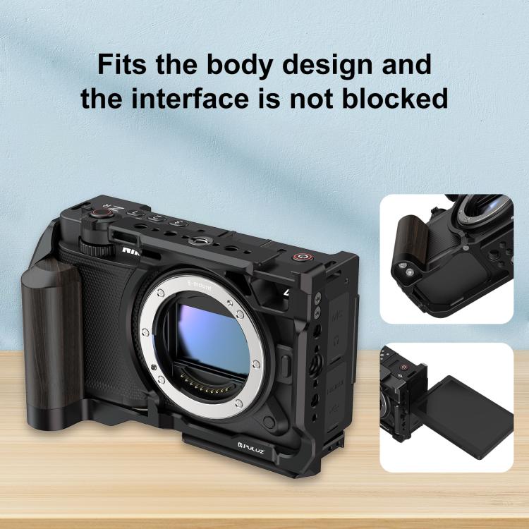 Telaio di espansione in metallo con impugnatura in legno PULUZ per Nikon ZR PULUZ., For Nikon ZR Cage
