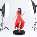 PULUZ Espositore per giradischi rotante con regolazione della velocità da 45 cm, nero, carico 100 kg, 45cm Load 100kg Black AU Plug, 45cm Load 100kg Black EU Plug, 45cm Load 100kg Black UK Plug, 45cm Load 100kg Black US Plug