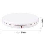 PULUZ Espositore per giradischi rotante con regolazione della velocità da 45 cm, bianco, carico 100 kg, 45cm Load 100kg White AU Plug, 45cm Load 100kg White EU Plug, 45cm Load 100kg White UK Plug, 45cm Load 100kg White US Plug