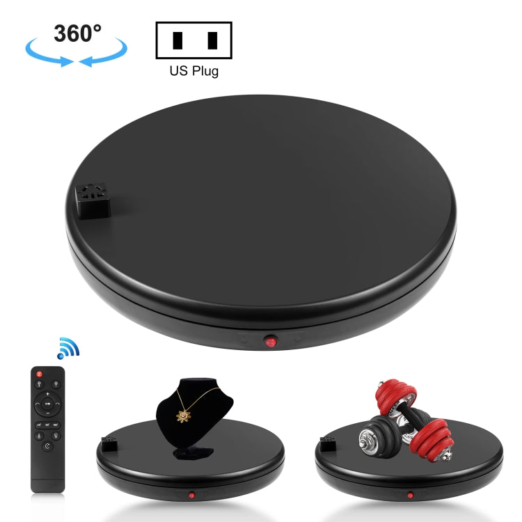 PULUZ Espositore per giradischi rotante con regolazione della velocità da 45 cm, con presa di corrente, nero, carico 100 kg, 45cm Load 100kg Black US Plug with Power Socket, 45cm Load 100kg Black UK Plug with Power Socket                               ...