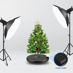PULUZ Espositore per giradischi rotante con regolazione della velocità da 45 cm, con presa di corrente, nero, carico 100 kg, 45cm Load 100kg Black US Plug with Power Socket, 45cm Load 100kg Black UK Plug with Power Socket                               ...