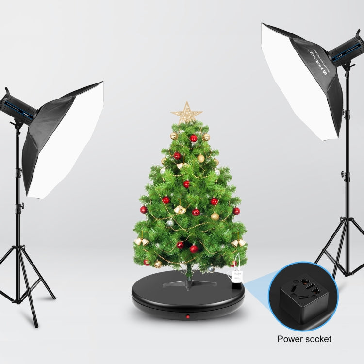 PULUZ Espositore per giradischi rotante con regolazione della velocità da 45 cm, con presa di corrente, nero, carico 100 kg, 45cm Load 100kg Black US Plug with Power Socket, 45cm Load 100kg Black UK Plug with Power Socket                               ...