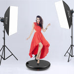 PULUZ Espositore per giradischi rotante con regolazione della velocità da 45 cm, con presa di corrente, nero, carico 100 kg, 45cm Load 100kg Black US Plug with Power Socket, 45cm Load 100kg Black UK Plug with Power Socket                               ...