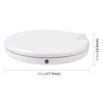 PULUZ Espositore per giradischi rotante con regolazione della velocità da 45 cm, con presa di corrente, bianco, carico 100 kg, 45cm Load 100kg White US Plug with Power Socket, 45cm Load 100kg White UK Plug with Power Socket                             ...