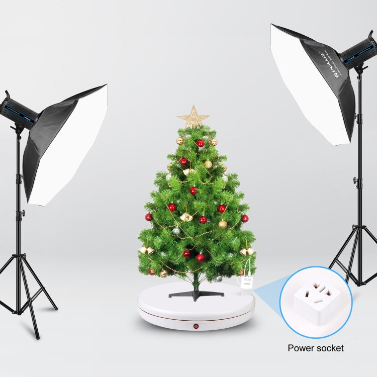 PULUZ Espositore per giradischi rotante con regolazione della velocità da 45 cm, con presa di corrente, bianco, carico 100 kg, 45cm Load 100kg White US Plug with Power Socket, 45cm Load 100kg White UK Plug with Power Socket                             ...