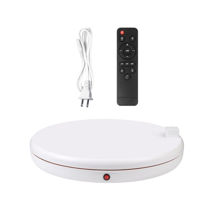 PULUZ Espositore per giradischi rotante con regolazione della velocità da 45 cm, con presa di corrente, bianco, carico 100 kg, 45cm Load 100kg White US Plug with Power Socket, 45cm Load 100kg White UK Plug with Power Socket                             ...