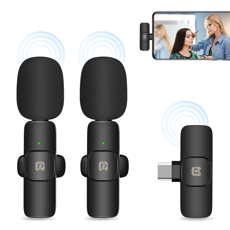 Microfono lavalier wireless con doppio microfono USB-C