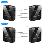 Microfono lavalier wireless PULUZ 1 TX + 1 RX 2.4G