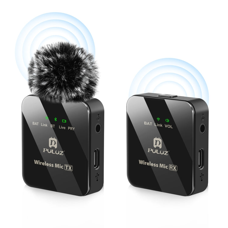 Microfono lavalier wireless PULUZ 1 TX + 1 RX 2.4G