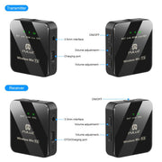 Microfono lavalier wireless PULUZ 2 TX + 1 RX