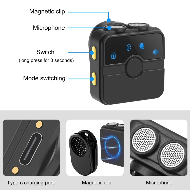 Microfono wireless lavalier PULUZ con custodia di ricarica