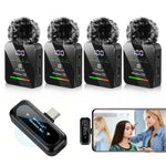 Microfono lavalier wireless PULUZ 4 trasmettitori + 1 ricevitore