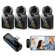 Microfono lavalier wireless PULUZ 4 TX + 1 RX Type-C
