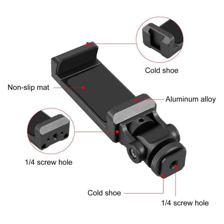 Supporto smartphone PULUZ con scarpa fredda in alluminio