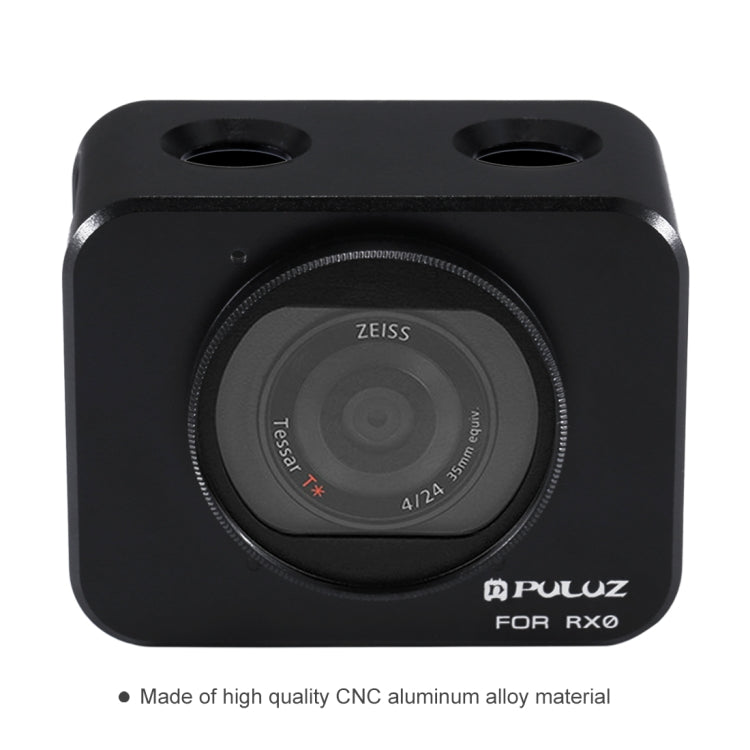 PULUZ per Sony RX0 Gabbia protettiva in lega di alluminio + lente con filtro UV da 37 mm + parasole con viti e cacciaviti, Cage Black, Cage Gold, Cage Blue, Cage Red, Cage Silver, Cage Black(US)