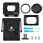 PULUZ per Sony RX0 Gabbia protettiva in lega di alluminio + lente con filtro UV da 37 mm + parasole con viti e cacciaviti, Cage Black, Cage Gold, Cage Blue, Cage Red, Cage Silver, Cage Black(US)