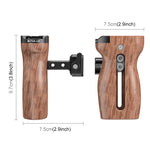 PULUZ Universal Slide Quick Release Side Handle in legno con attacco Cold Shoe per stabilizzatore gabbia fotocamera, Quick Release Side Wooden Handle