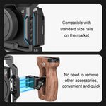 PULUZ Universal Slide Quick Release Side Handle in legno con attacco Cold Shoe per stabilizzatore gabbia fotocamera, Quick Release Side Wooden Handle