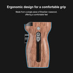 PULUZ Universal Slide Quick Release Side Handle in legno con attacco Cold Shoe per stabilizzatore gabbia fotocamera, Quick Release Side Wooden Handle
