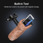 PULUZ Universal Slide Quick Release Side Handle in legno con attacco Cold Shoe per stabilizzatore gabbia fotocamera, Quick Release Side Wooden Handle