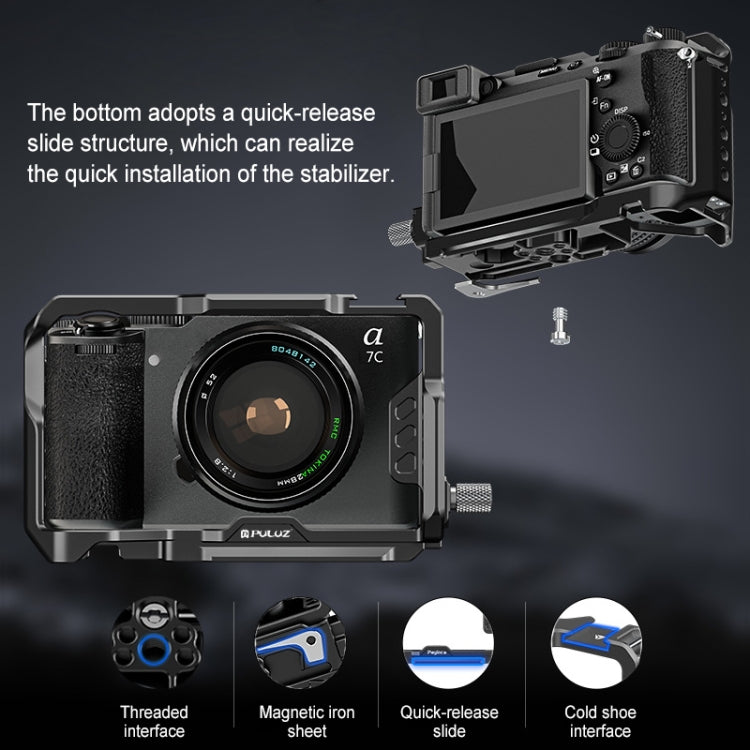 Per Sony ILCE-A7CM2 / Alpha 7C II / Alpha 7CR PULUZ Metal Camera Cage Stabilizer Rig, For Sony ILCE-A7CM2 / Alpha 7CR