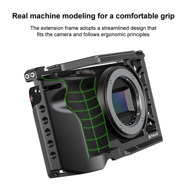 Per Sony A6500 / A6400 / A6300 / A6000 PULUZ Gabbia per fotocamera in metallo Supporto di espansione Stabilizzatore Rig, For Sony A6500 / A6400 / A6300 / A6000