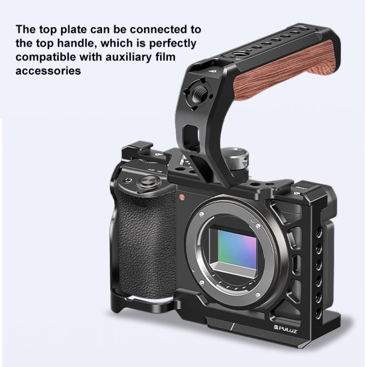 Per Sony A6500 / A6400 / A6300 / A6000 PULUZ Gabbia per fotocamera in metallo Supporto di espansione Stabilizzatore Rig, For Sony A6500 / A6400 / A6300 / A6000
