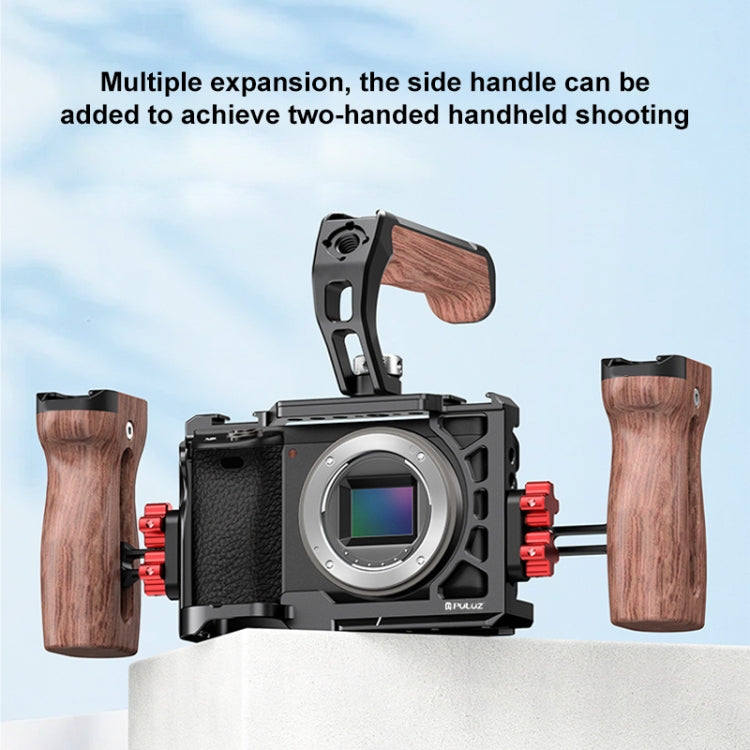 Per Sony A6500 / A6400 / A6300 / A6000 PULUZ Gabbia per fotocamera in metallo Supporto di espansione Stabilizzatore Rig, For Sony A6500 / A6400 / A6300 / A6000