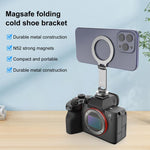 Supporto per telefono pieghevole con attacco magnetico MagSafe per fotocamera, Cold Shoe Mount