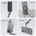 Supporto da scrivania pieghevole con magnete MagSafe e maniglia per telefono., Desk Phone Mount
