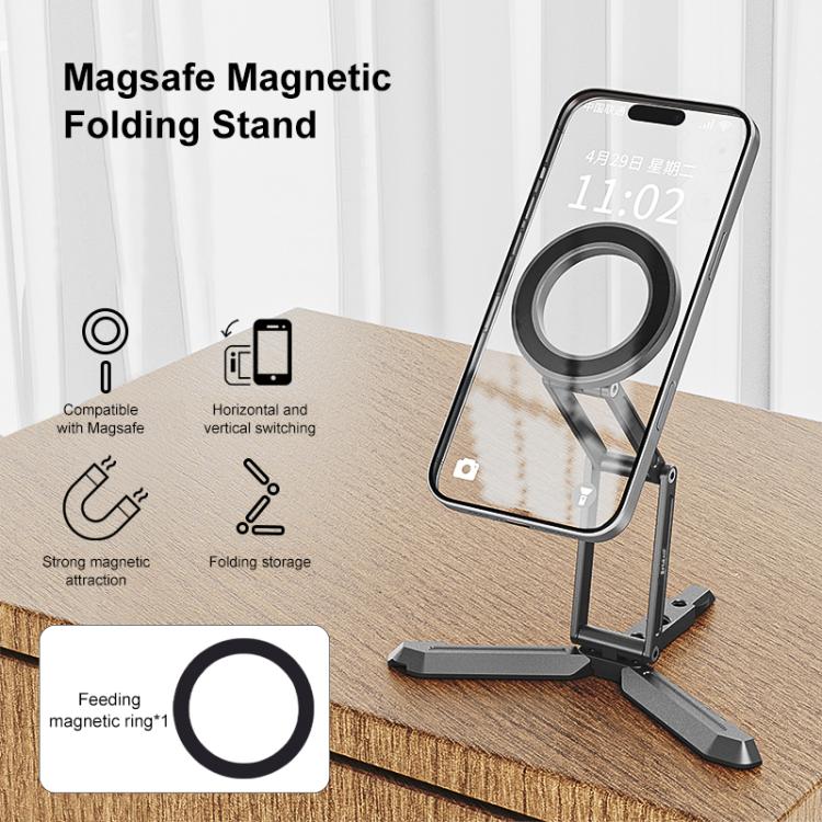 Supporto magnetico pieghevole per telefono MagSafe da scrivania per live streaming., Live Streaming Bracket
