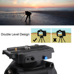 Adattatore con morsetto a sgancio rapido PULUZ + piastra a sgancio rapido per fotocamere DSLR e SLR, QR Plate Black, QR Plate Gold