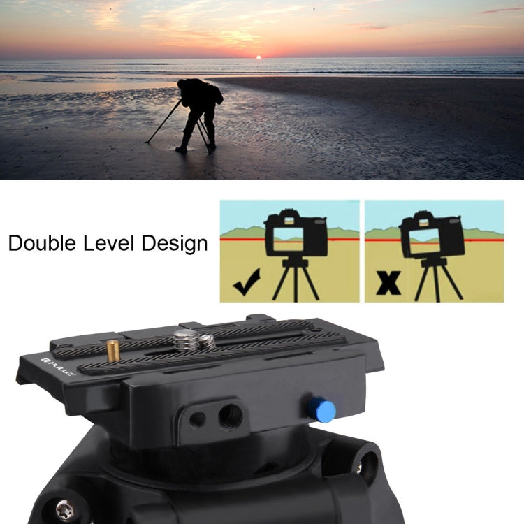 Adattatore con morsetto a sgancio rapido PULUZ + piastra a sgancio rapido per fotocamere DSLR e SLR, QR Plate Black, QR Plate Gold