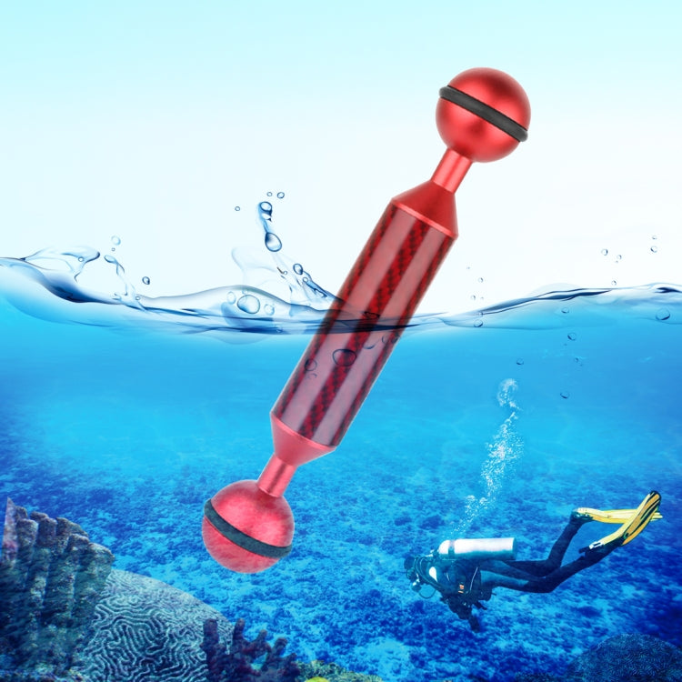 Braccio galleggiante in fibra di carbonio a doppia sfera PULUZ da 5 pollici, lunghezza 13 cm, diametro 20,8 mm, diametro sfera: 25 mm, 5 inch Black, 5 inch Blue, 5 inch Red