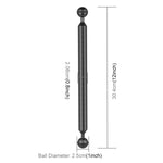 Braccio flottante in fibra di carbonio a doppia sfera PULUZ da 12 pollici, 30,4 cm, lunghezza 20,8 mm, diametro sfera: 25 mm, 12 inch Black, 12 inch Blue, 12 inch Red