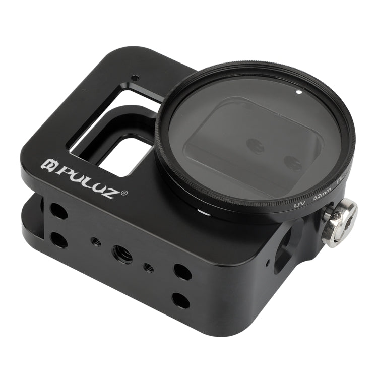 Custodia PULUZ Gabbia protettiva in lega di alluminio CNC con telaio assicurativo e lente UV da 52 mm per GoPro HERO8 Nero, For HERO8 Black with Frame