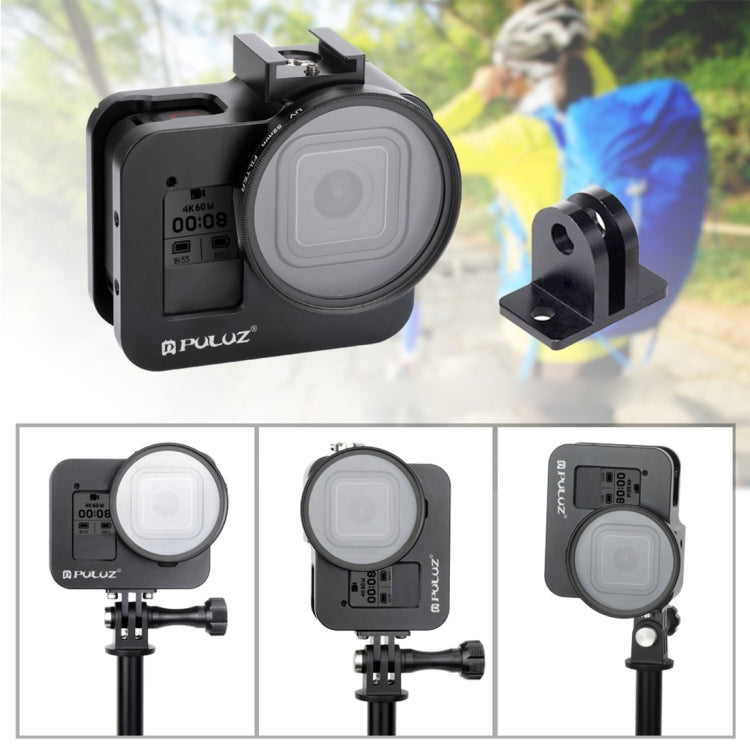 Custodia PULUZ Gabbia protettiva in lega di alluminio CNC con telaio assicurativo e lente UV da 52 mm per GoPro HERO8 Nero, For HERO8 Black with Frame