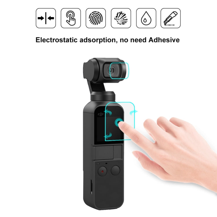 PULUZ 9H 2.5D HD Protezione per lenti in vetro temperato + Pellicola per schermo per DJI OSMO Pocket Gimbal, For DJI OSMO Pocket