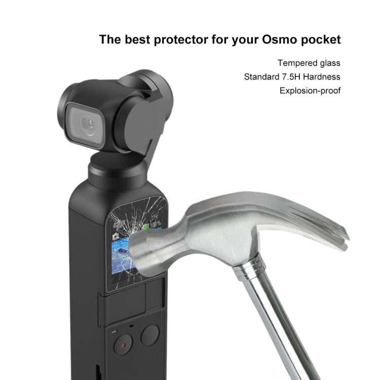 PULUZ 9H 2.5D HD Protezione per lenti in vetro temperato + Pellicola per schermo per DJI OSMO Pocket Gimbal, For DJI OSMO Pocket