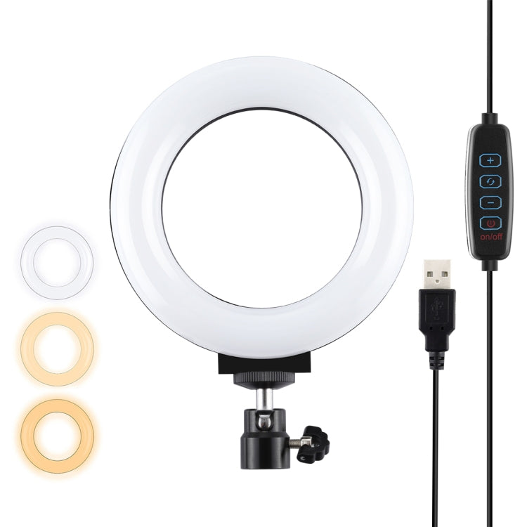 PULUZ 4.7 inch 12cm USB 3 Modes Dimmable LED Ring Selfie Beauty Vlogging Photography Video Lights with Ball Head for Tripod, 4.7 inch with Ball Head