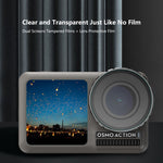 Obiettivo PULUZ + display LCD anteriore e posteriore Pellicola in vetro temperato 9H 2.5D per DJI Osmo Action, For DJI Osmo Action