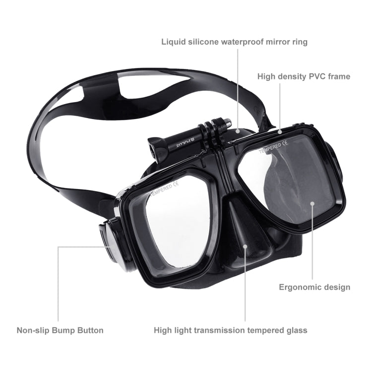 PULUZ Sport acquatici Attrezzatura subacquea Maschera subacquea Occhiali da nuoto per GoPro Hero11 Black / HERO10 Black / HERO9 Black /HERO8 / HERO7 /6 /5 /5 Session /4 Session /4 /3+ /3 /2 /1, Insta360 ONE R, DJIOsmo Action e altre action camera