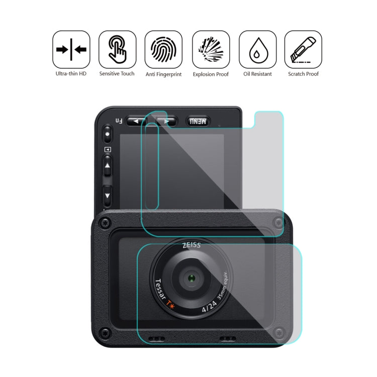 PULUZ Obiettivo anteriore e display LCD posteriore Pellicola AF HD flessibile anti-impronte per Sony RX0 II / RX0, For Sony RX0 II
