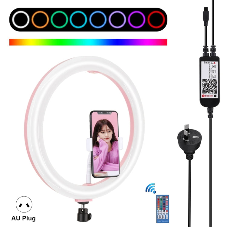 PULUZ 11,8 pollici 30 cm RGB dimmerabile Anello LED Vlogging Selfie Fotografia Luci video con testa a sfera per treppiede con slitta fredda e morsetto per telefono (rosa), 12 inch RGB US, 12 inch RGB AU, 12 inch RGB EU, 12 inch RGB UK, 12 inch RGB(EU)