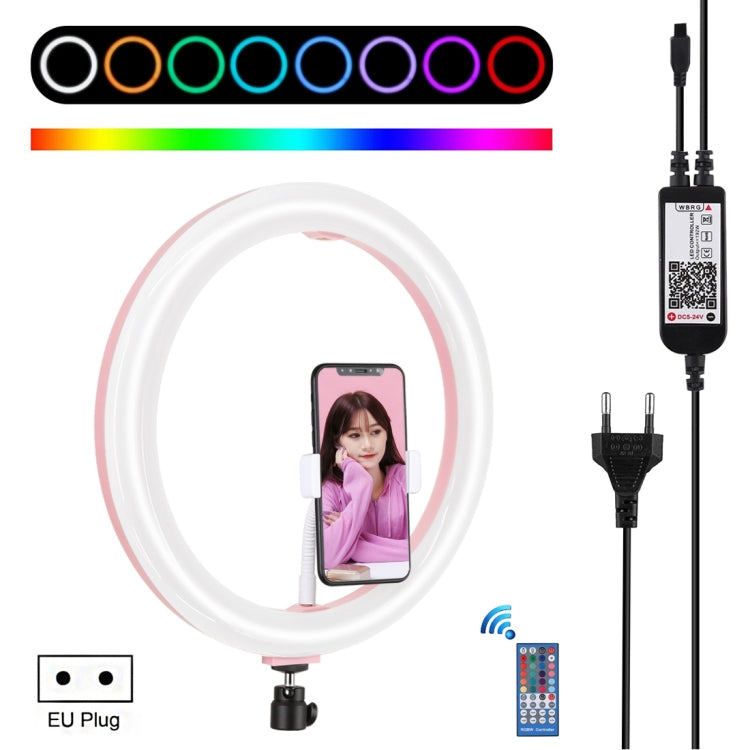 PULUZ 11,8 pollici 30 cm RGB dimmerabile Anello LED Vlogging Selfie Fotografia Luci video con testa a sfera per treppiede con slitta fredda e morsetto per telefono (rosa), 12 inch RGB US, 12 inch RGB AU, 12 inch RGB EU, 12 inch RGB UK, 12 inch RGB(EU)