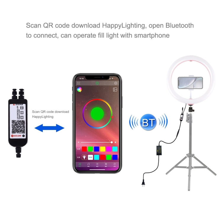 PULUZ 11,8 pollici 30 cm RGB dimmerabile Anello LED Vlogging Selfie Fotografia Luci video con testa a sfera per treppiede con slitta fredda e morsetto per telefono (rosa), 12 inch RGB US, 12 inch RGB AU, 12 inch RGB EU, 12 inch RGB UK, 12 inch RGB(EU)