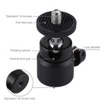 Adattatore per testa a sfera per treppiede in metallo con vite da 1/4 di pollice PULUZ con blocco, Tripod Ball Head