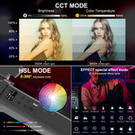 PULUZ 72 LED Photo Stick portatile Luce di riempimento RGB a colori con Barndoor, 72 LEDs RGB Fill Light